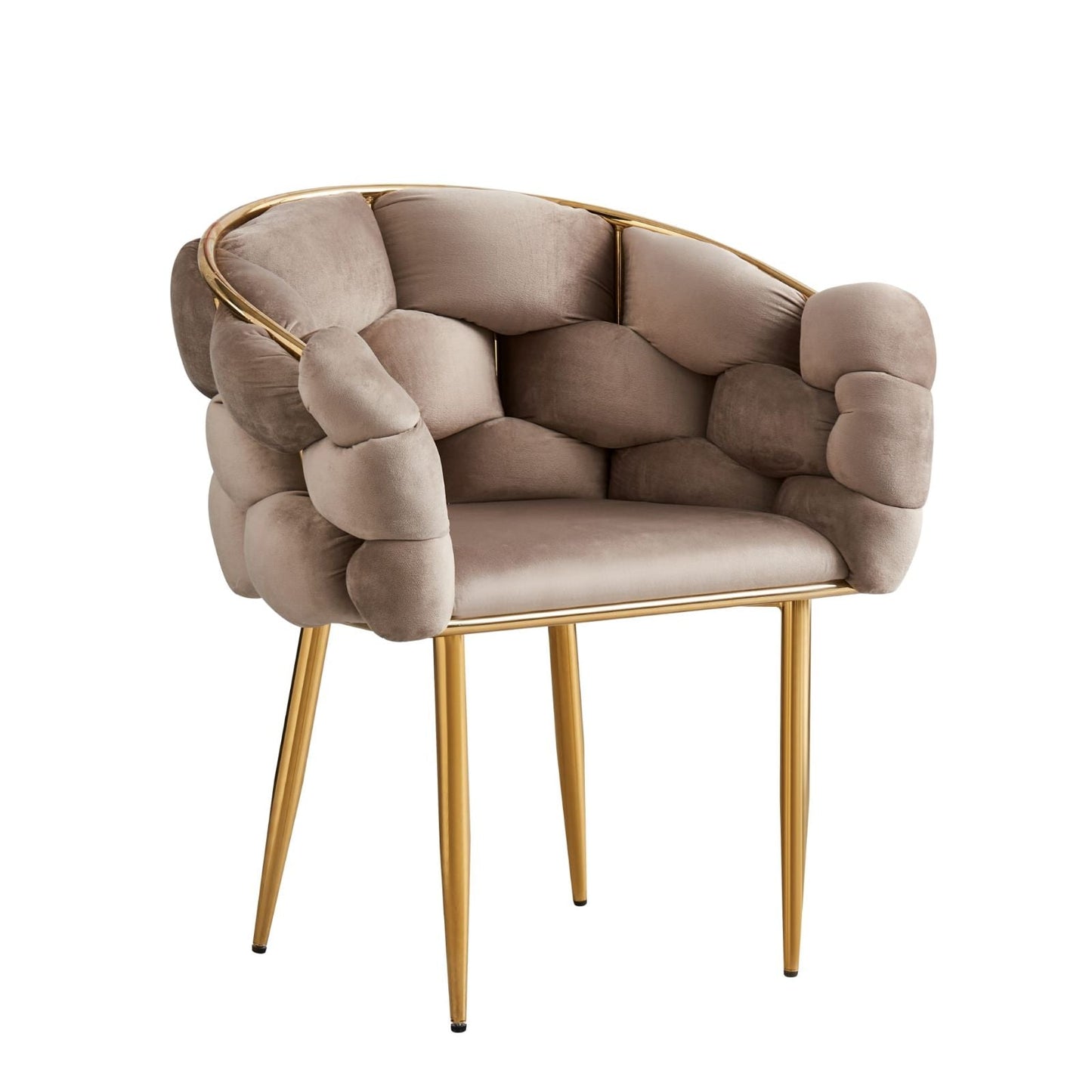 CHAISE BALLON TAUPE PIEDS DORÉS