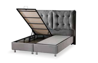 LIT COFFRE COMFORTABLE GRIS
