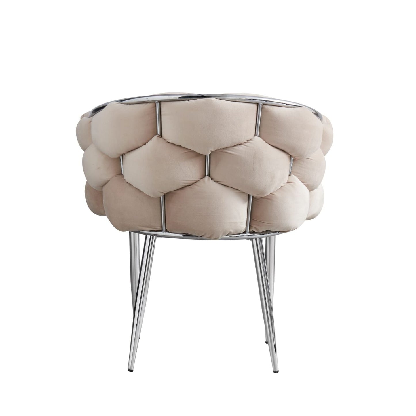 CHAISE BALLON BEIGE PIEDS ARGENT