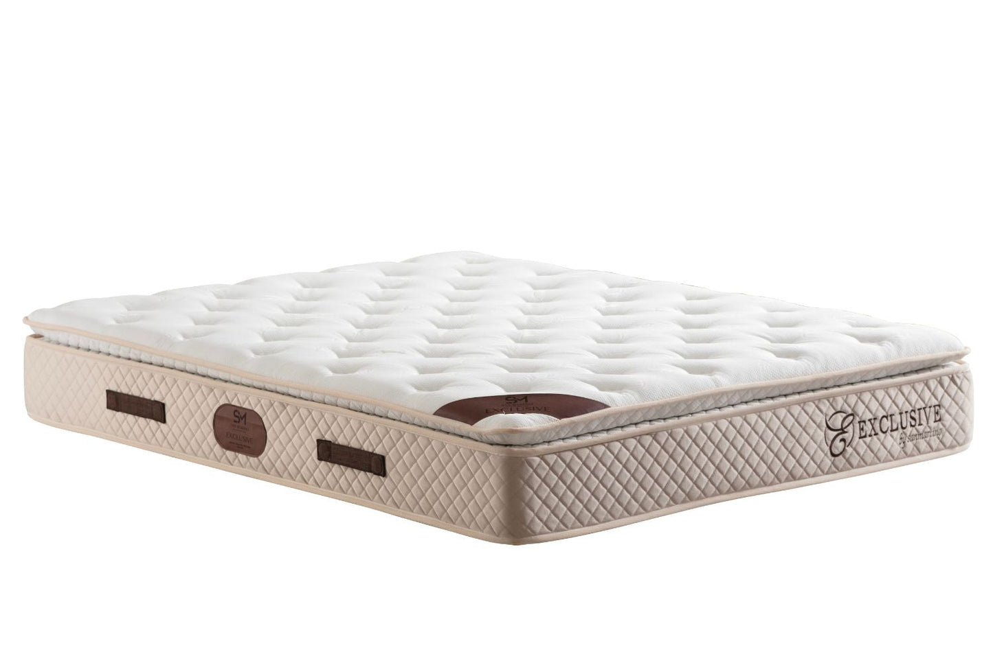 Matelas San Martino Exclusif Ressorts Beige - 32 cm avec surmatelas Intégré 140x190
