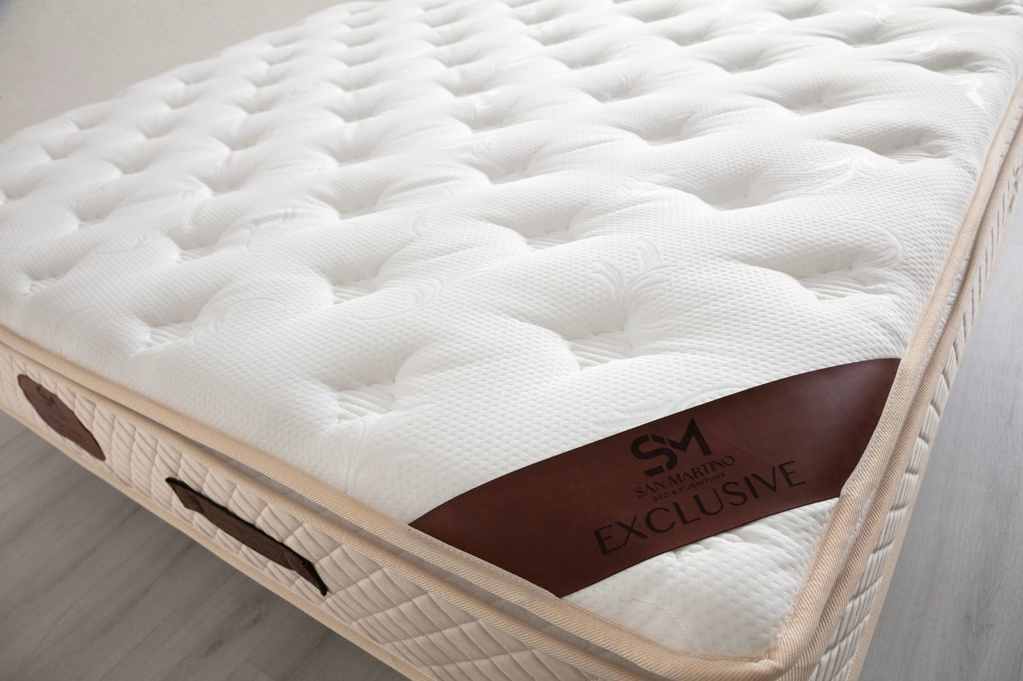 Matelas San Martino Exclusif Ressorts Beige - 32 cm avec surmatelas Intégré 160x200