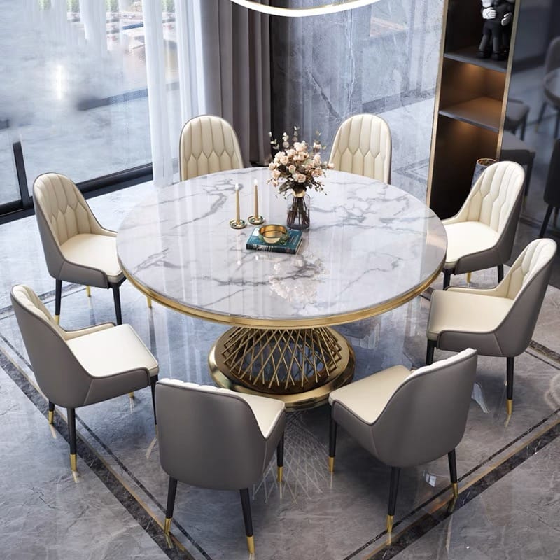 TABLE REPAS DELUXE GOLD MARBRE BLANC 130x75 cm